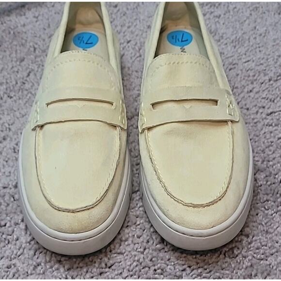 Anne Klein Livvey Gold Faux Suede Loafers – Women’s 7.5 I-Flex Comfort Flats - Picture 3 of 10